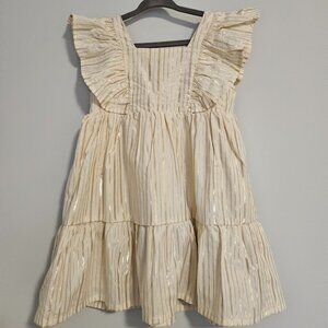 NWT Shimmering Gold Frill-Trimmed Dress - Size 2T